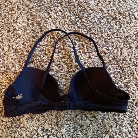 Navy blue, cross-back bathing suit top - Picture 2 of 3